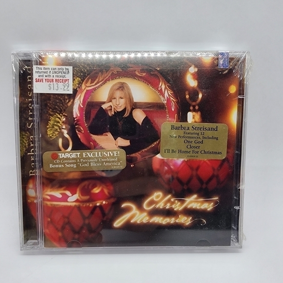 NOS unopened Vintage Barbra Streisand Christmas Memories 12 track CD - Picture 1 of 6